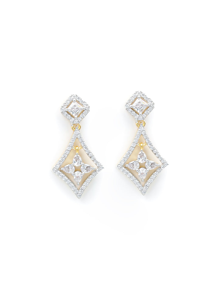 White Stones Drop &amp; Danglers Earrings
