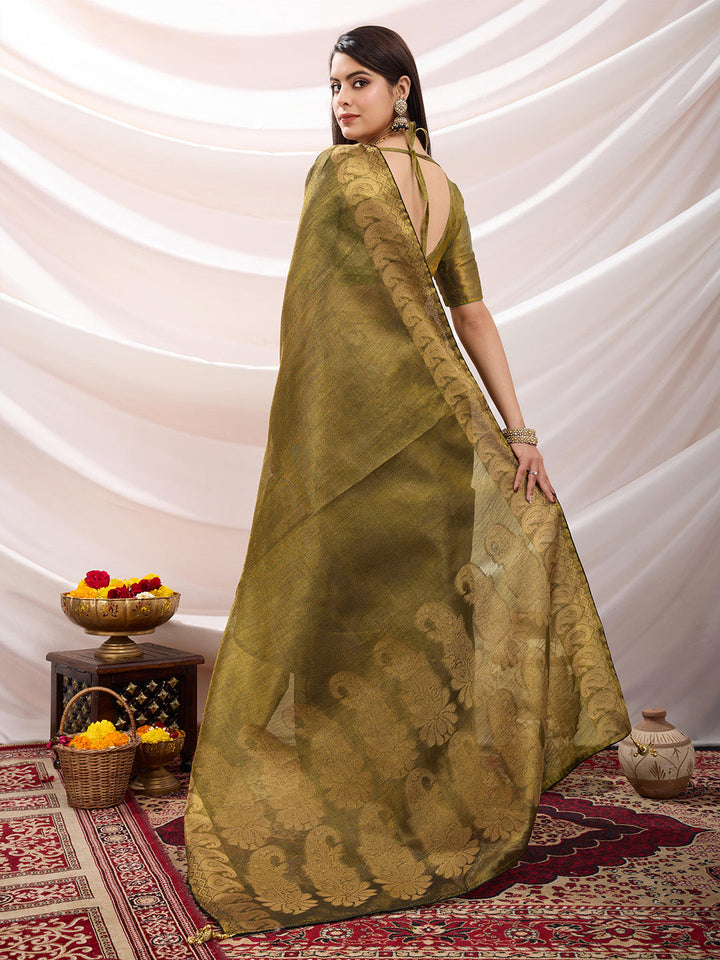 Woven Design Cotton Linen Saree