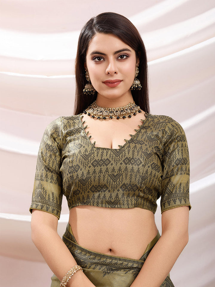 Woven Design Cotton Linen Saree