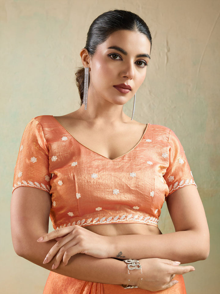 Embroidered Chiffon Velvet Saree