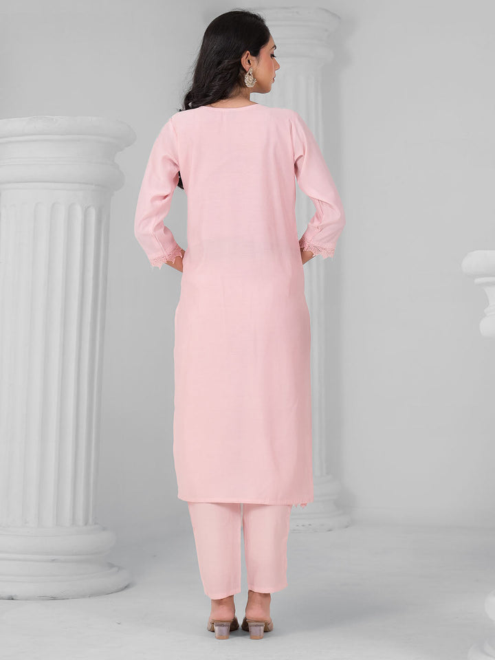 Printed Cotton Blend Kurta With Pants &amp; Dupatta