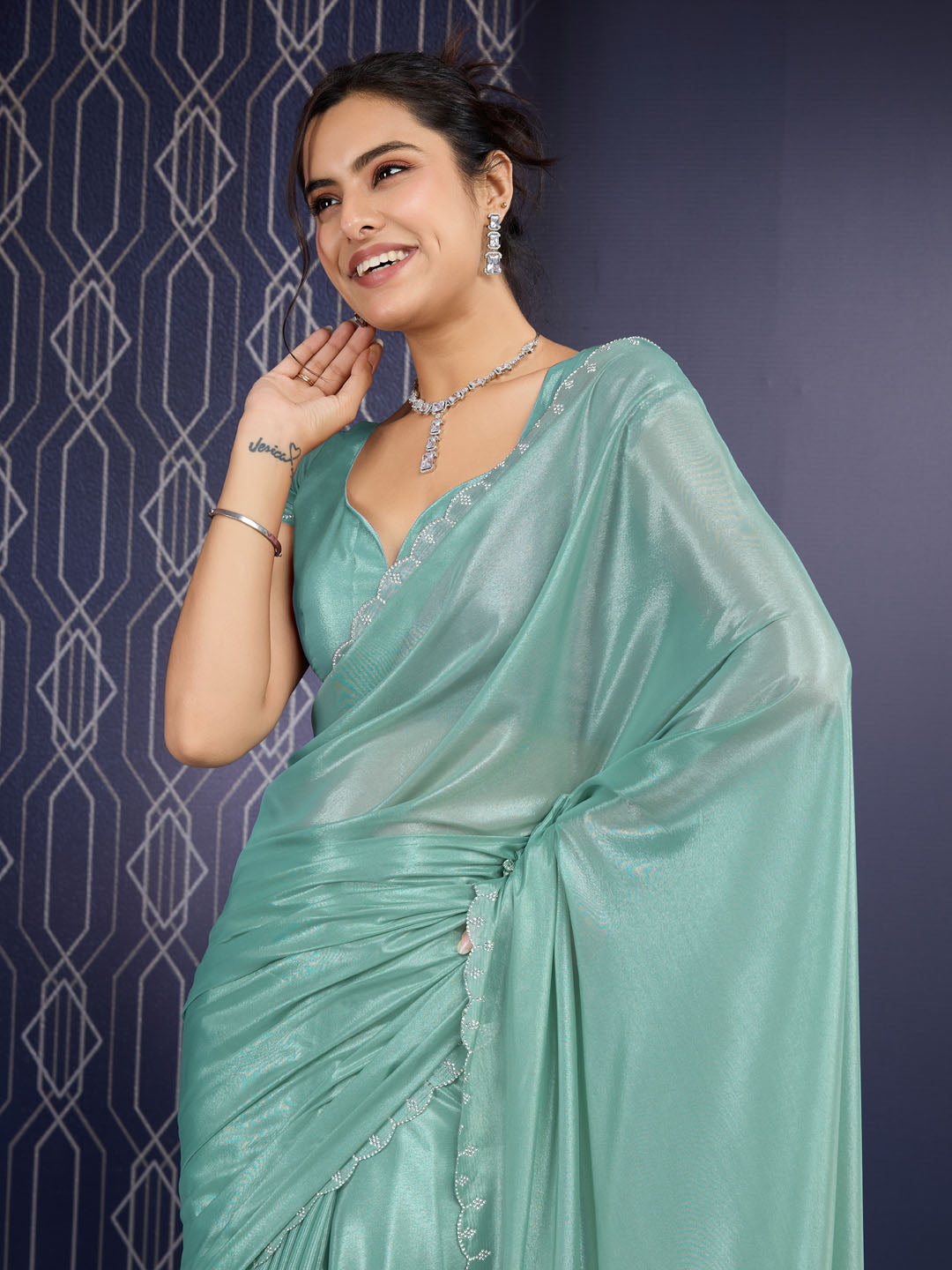 Embroidered Georgette Saree