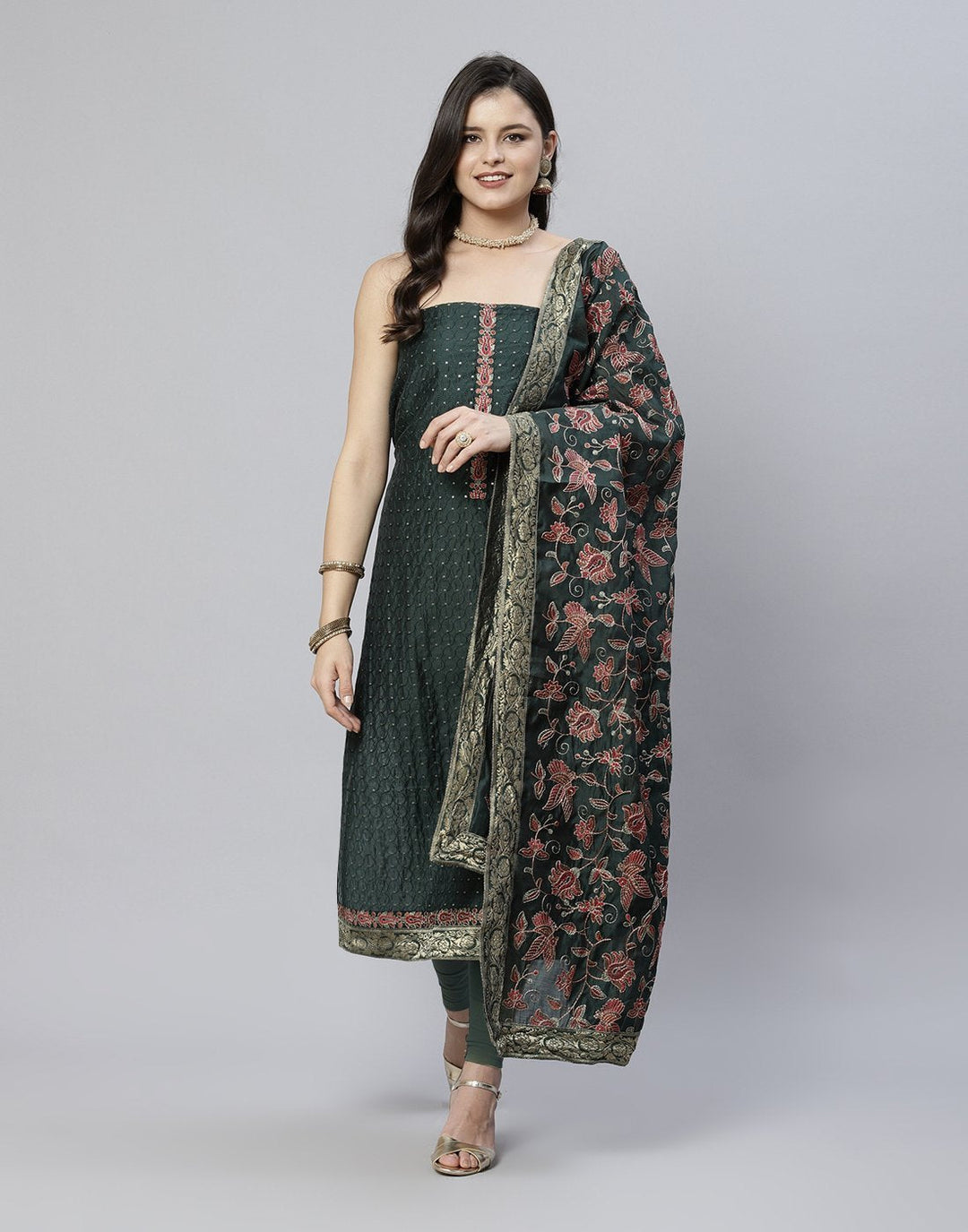 Embroidered Chanderi Suit Piece