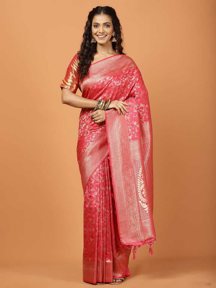 Zari Jaal Woven Art Silk Saree
