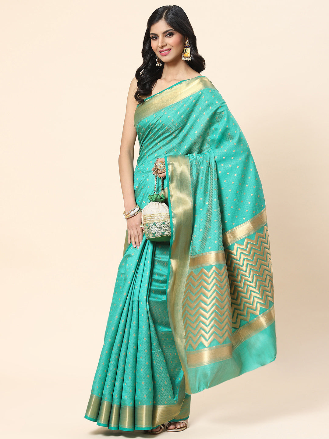 Zari Booti Handloom Woven Saree