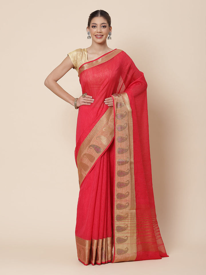 Stone Work Art Handloom Woven Saree