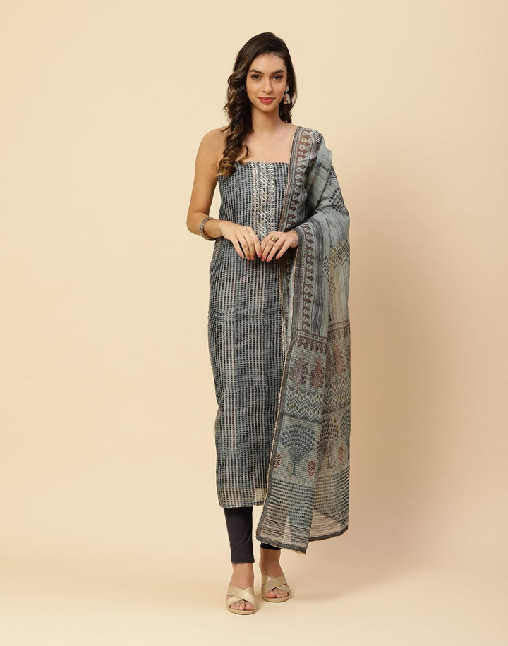 Printed Chanderi Suit Piece