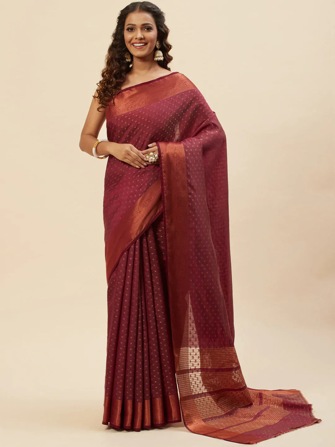 Zari Booti Handloom Woven Saree