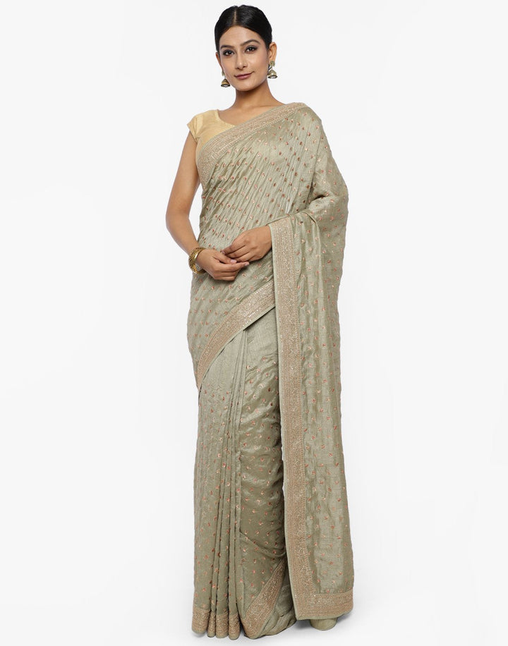 Dupi Silk Saree With Swaroski