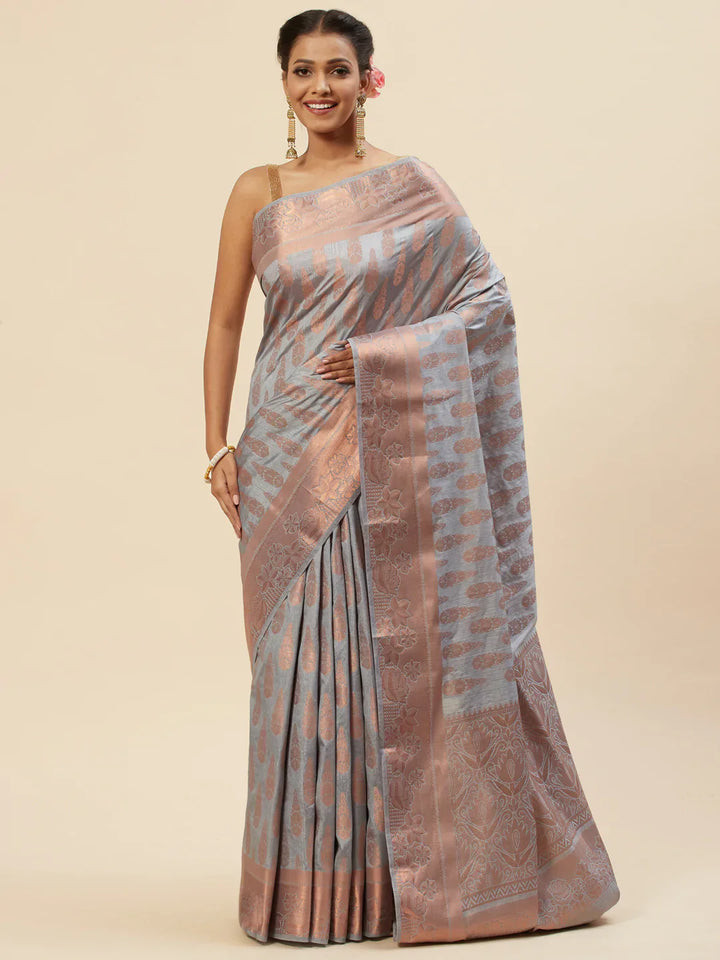 Zari Border Booti Handloom Woven Saree