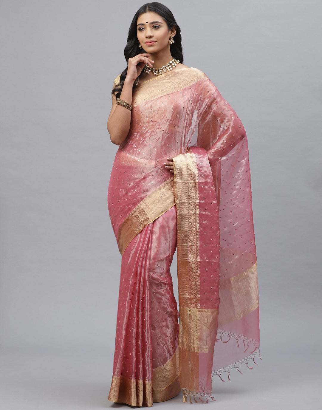 Organza Embroidery Saree