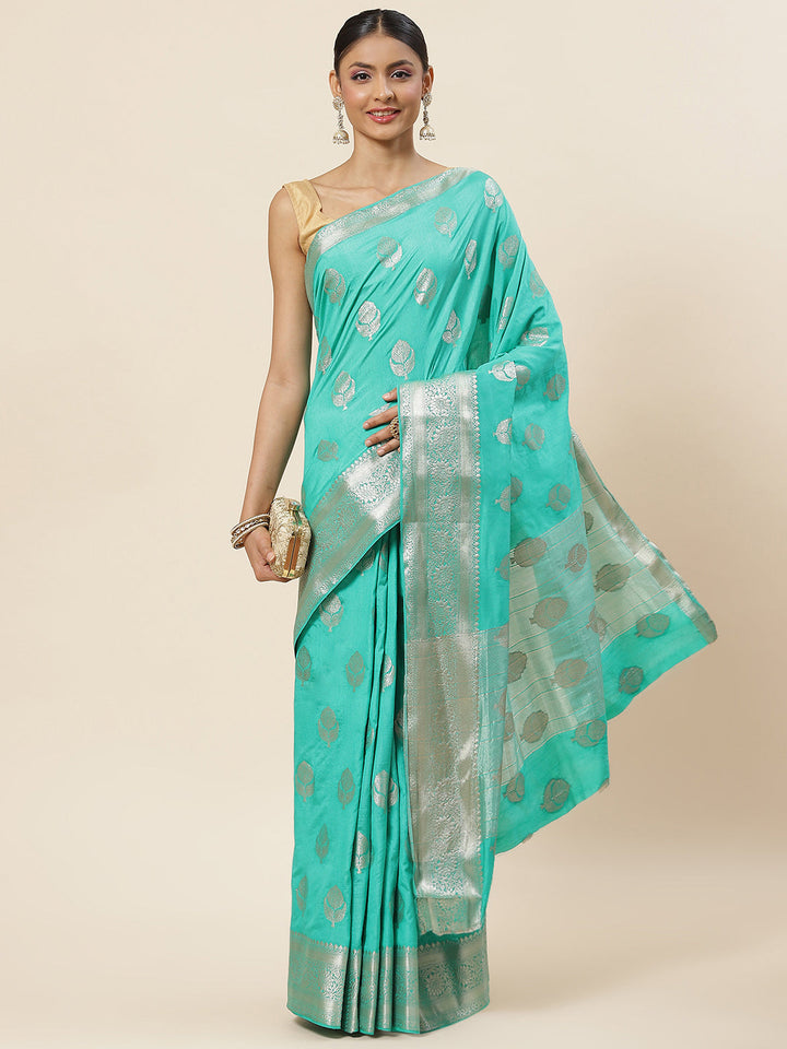 Zari Booti Woven Handloom Saree