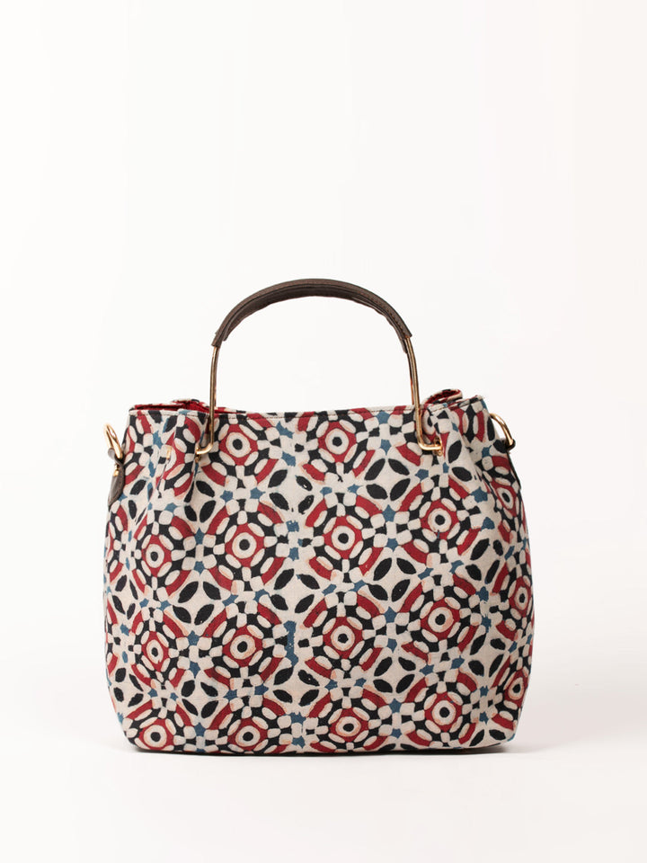 Cotton Flower Print Handbag