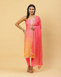 Printed Muslin Suit Piece With Organza Dupatta