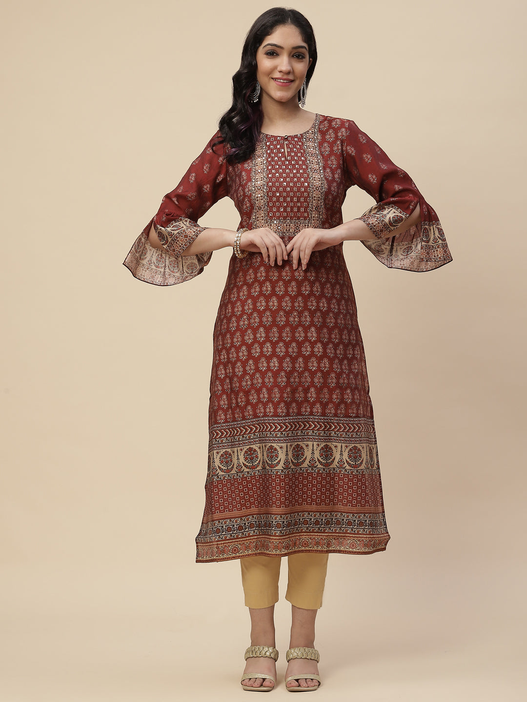 Digital Printed Crepe Kurta