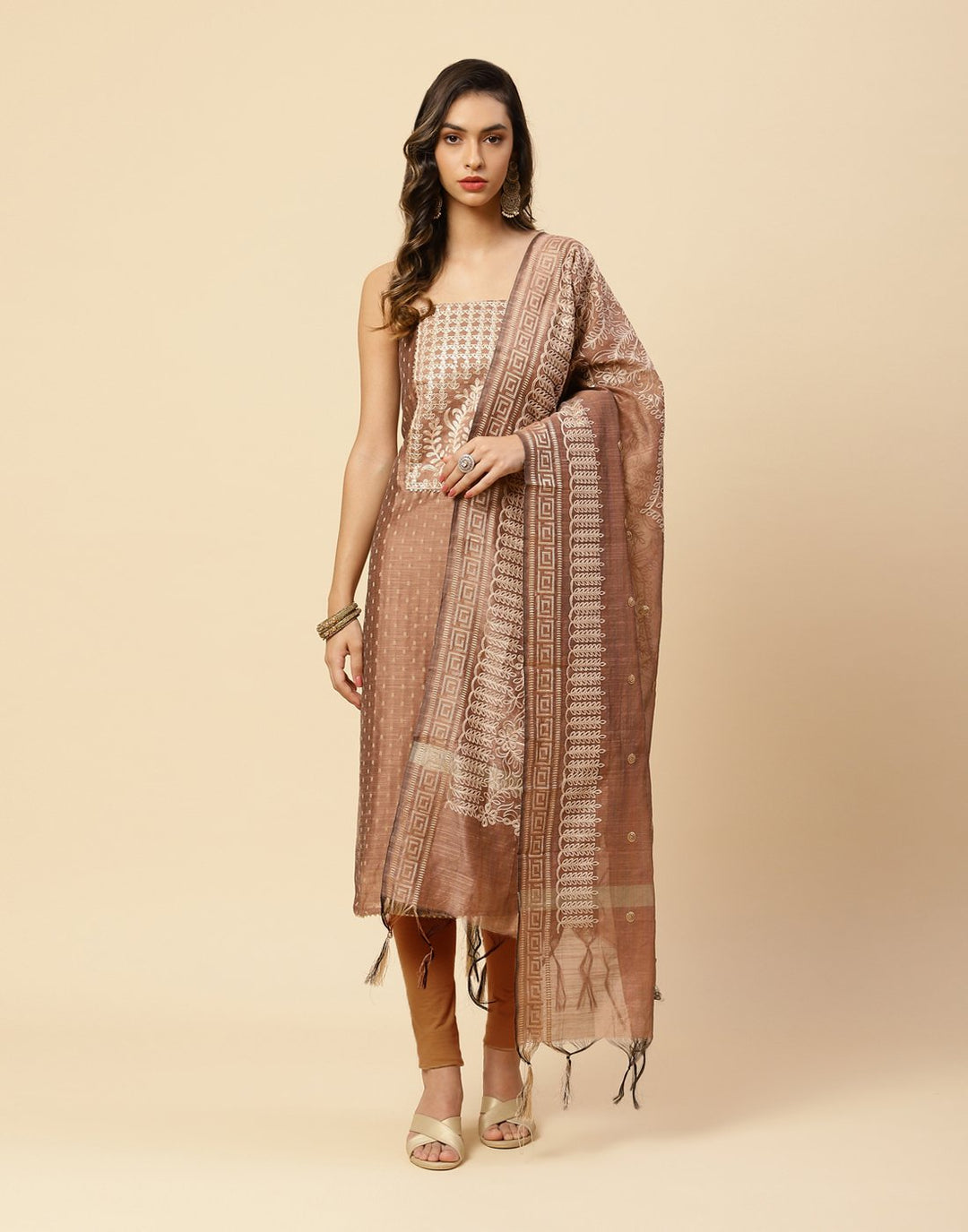 Embroidered Chanderi Suit Piece