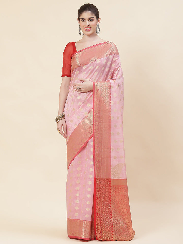 Zari Booti Cotton Woven Saree