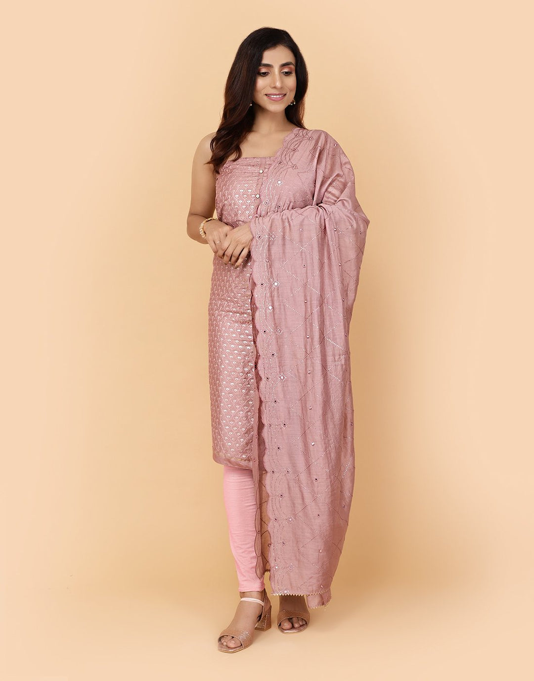 Embroidered Chanderi Suit Piece