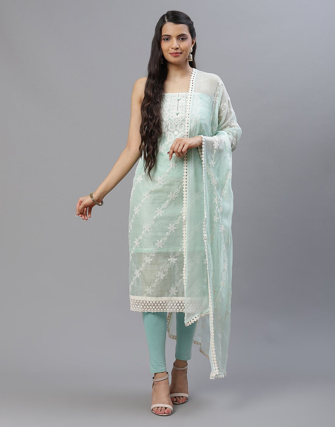 Chanderi Embroidered Suit piece