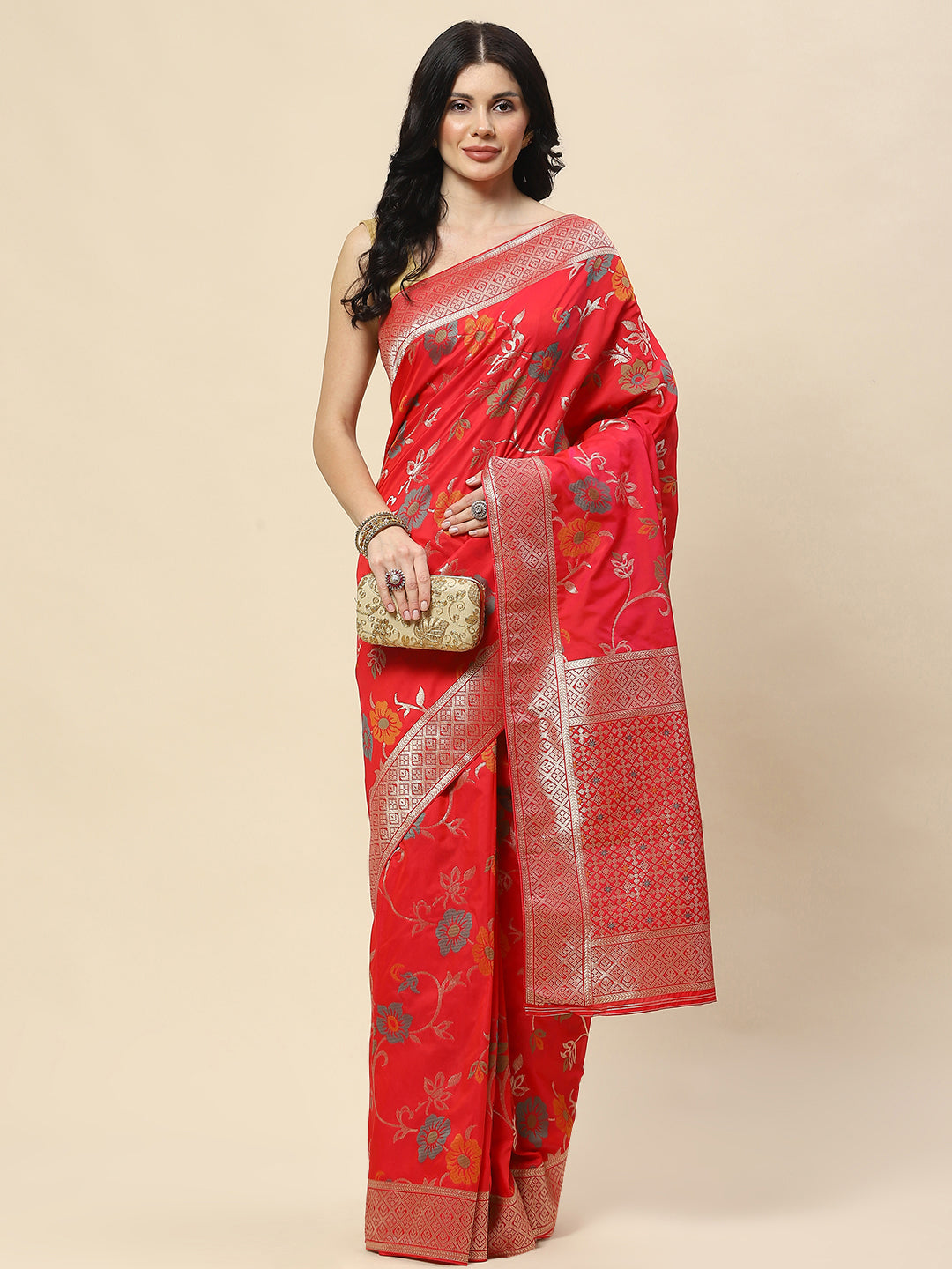 Zari Jaal Woven Art Silk Banarsi Saree