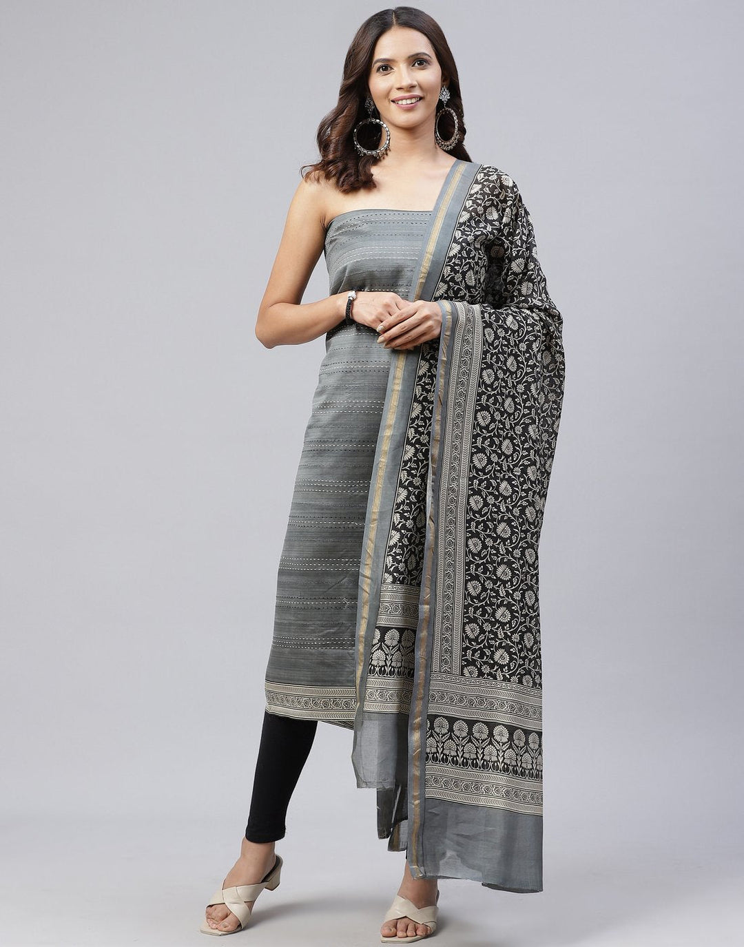 Printed Chanderi Suit Piece