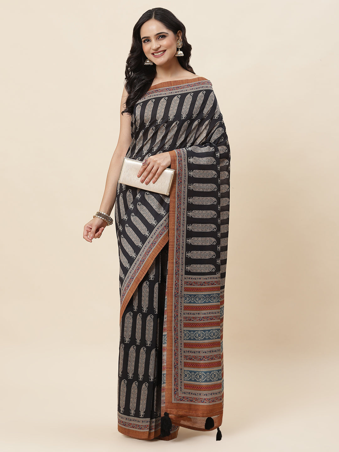Digital Printed Art Handloom Saree - meena bazaar