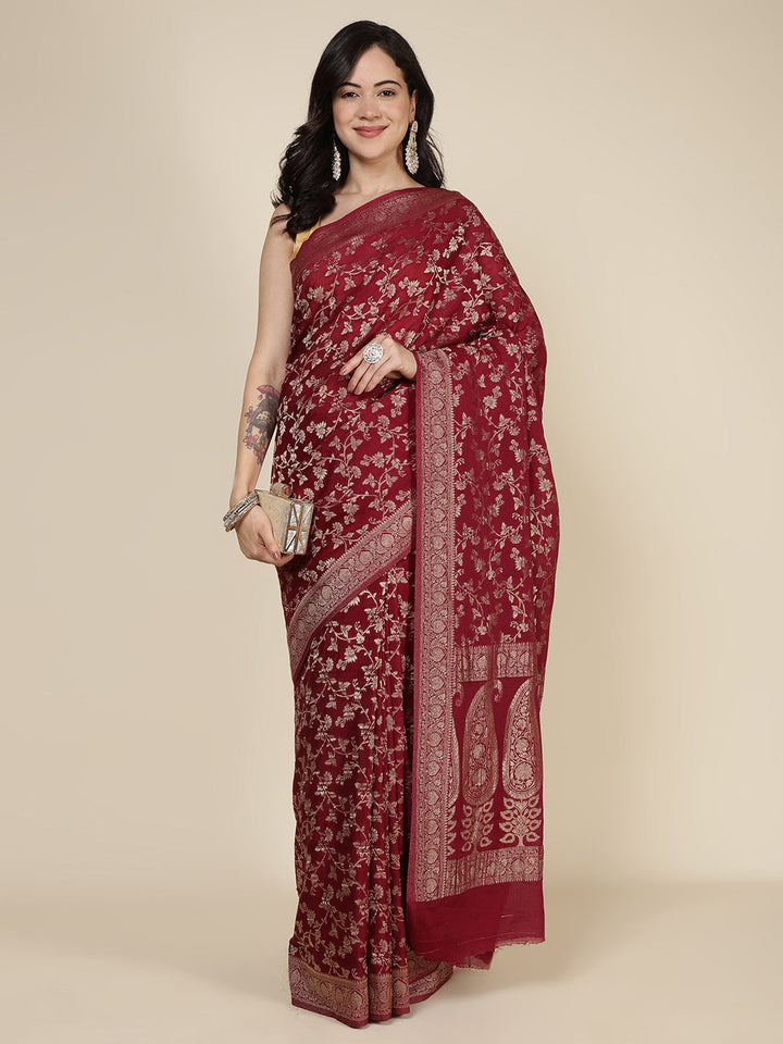 Border Zari Jaal Art Silk Woven Saree