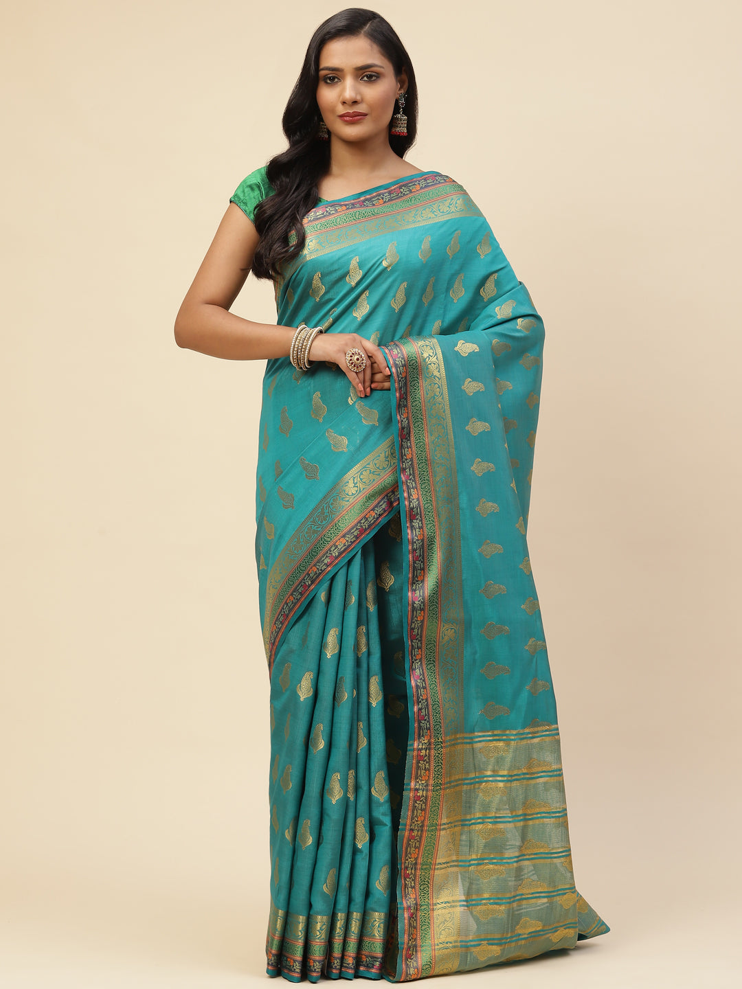 Zari Jaal Handloom Woven Saree