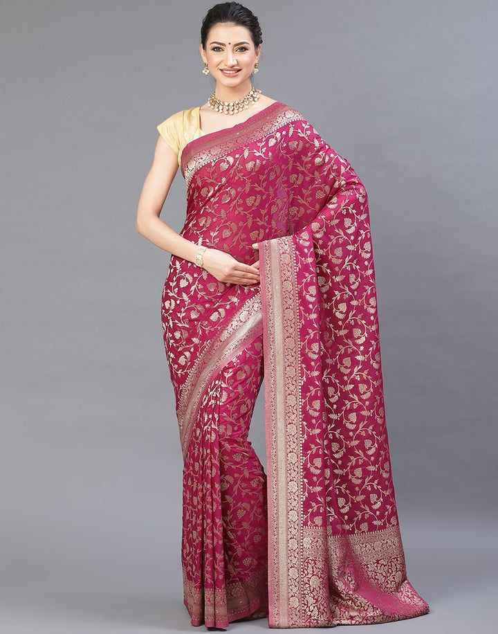 MBZ Meena Bazaar-Zari Jaal Art Georgette Saree