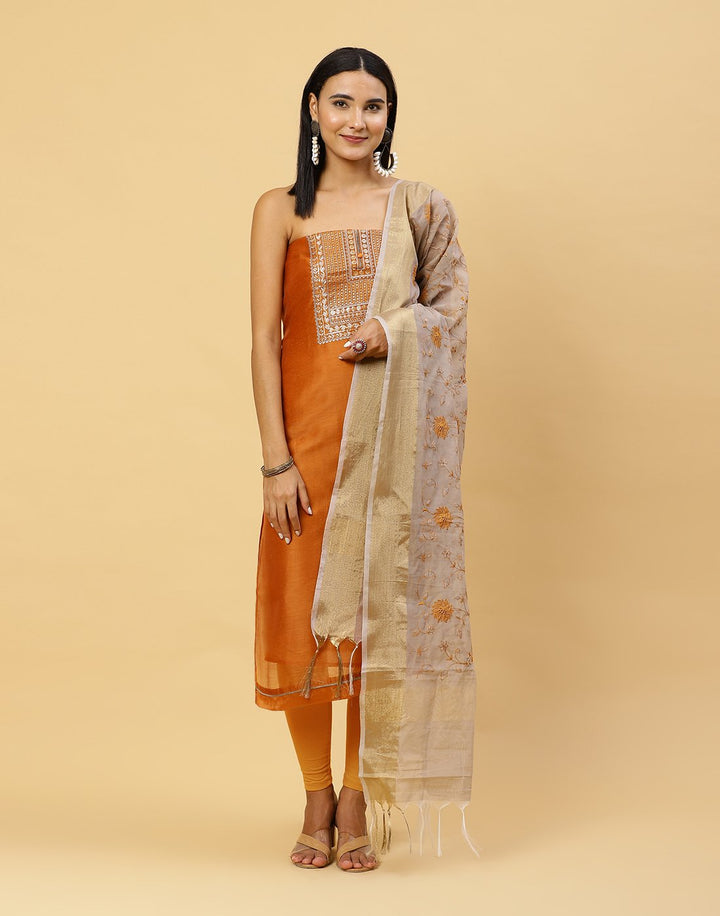 Embroidered Chanderi Suit Piece