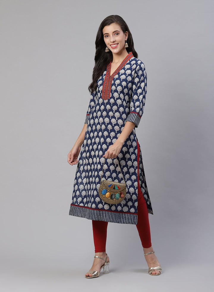 Indigo Printed Cotton Kurti