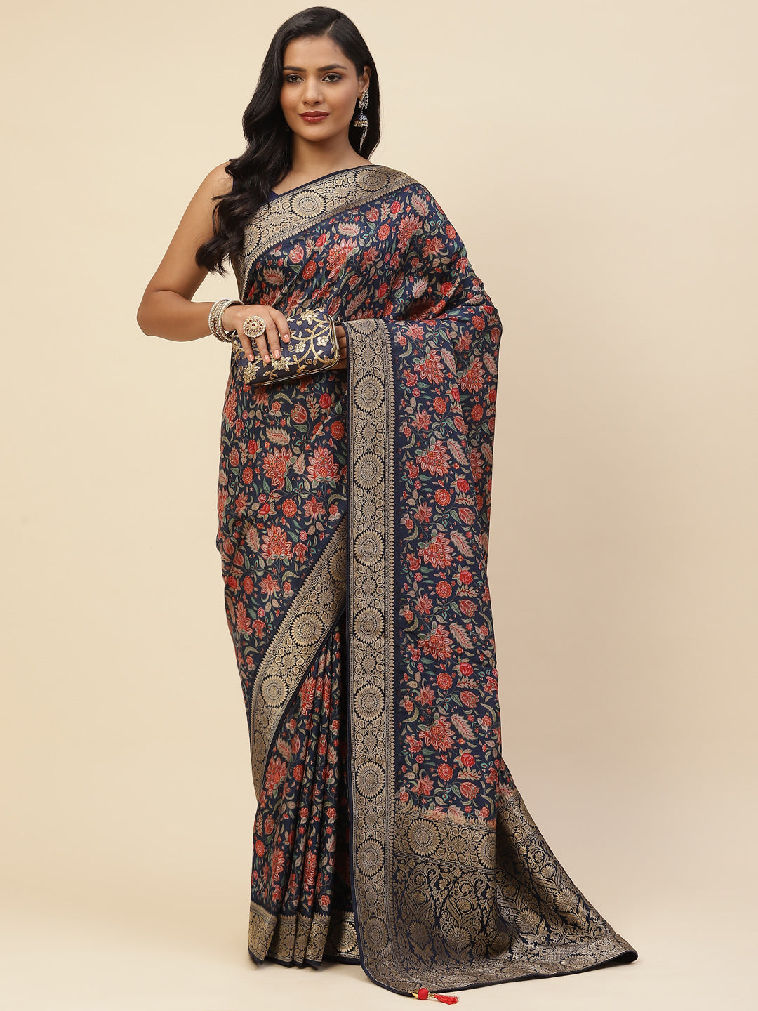 Digital Floral Printed Handloom Saree