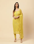 Embroidered Art Georgette Suit Piece With Chiffon Dupatta