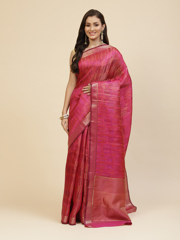 Zari Jaal Cotton Woven Saree