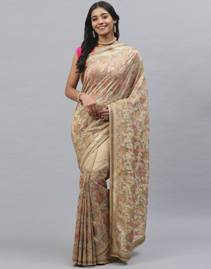 Cottton Tissue Embroidery Saree