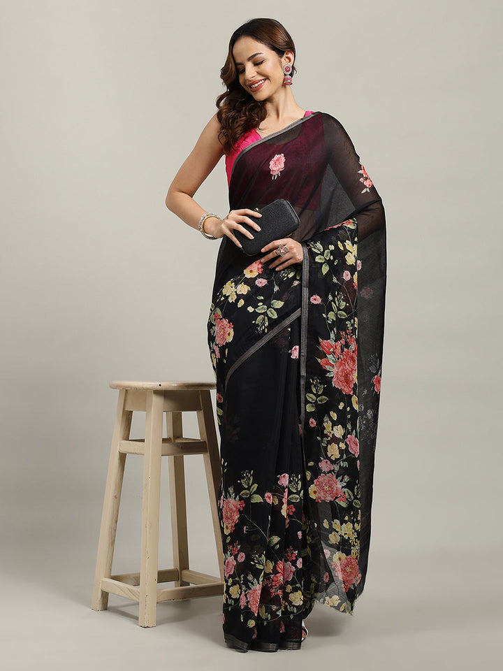 Maheshwari Printed Dola Cotton Saree