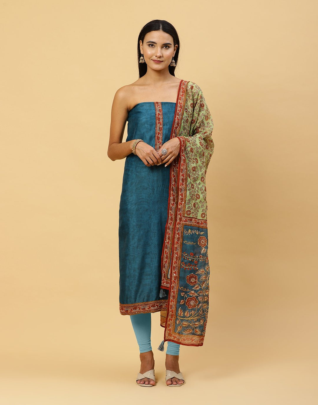 Printed Chanderi Suit Piece