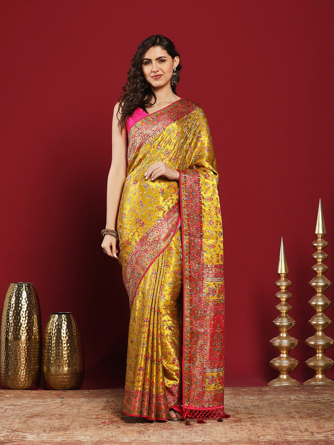 Woven Design Satin Saree