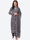Digital Printed Crepe Kurta With Palazzo & Georgette Dupatta