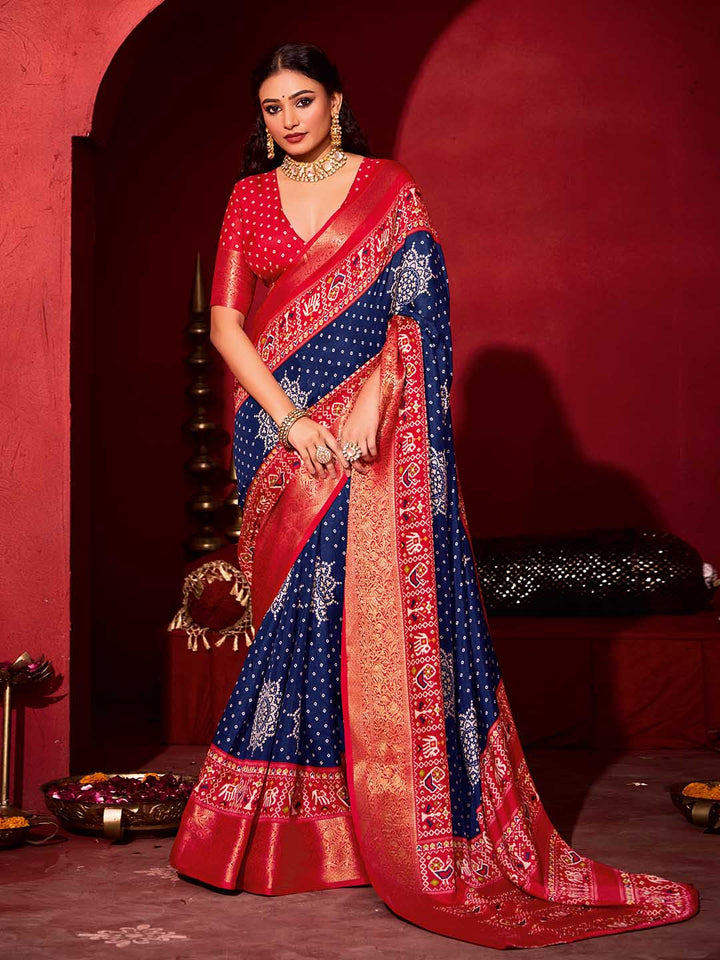 Bandhani Printed Art Silk Saree