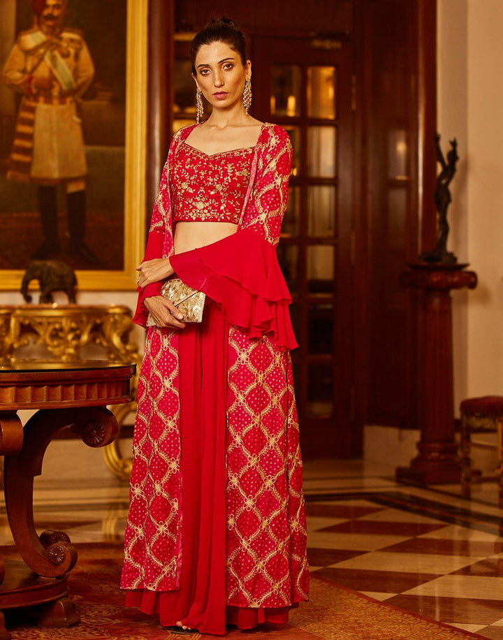 Embroidered Georgette Salwar Kameez Stitched Suit With Jacket