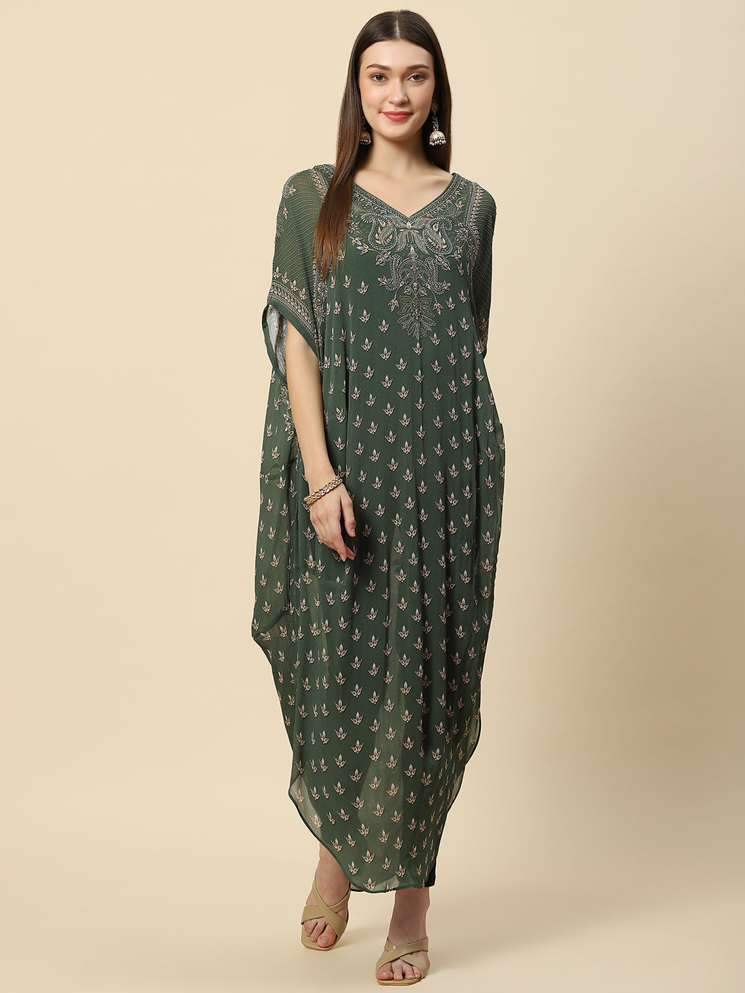 Digital Printed Georgette Kaftan Kurta