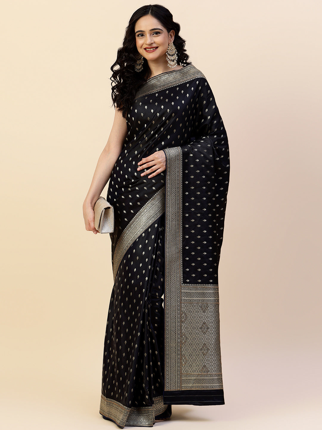 Swarovski Embroidered Satin Saree