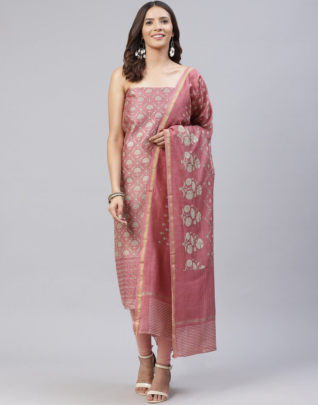 Fine Chanderi Printed Suit Piece