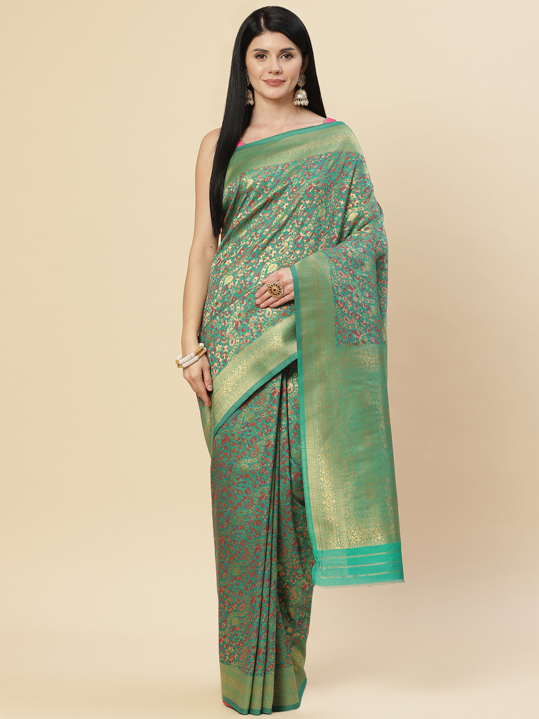 Zari Jaal Handloom Woven Saree