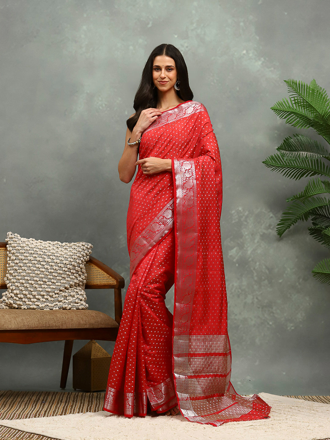 Woven Booti Art Silk Saree