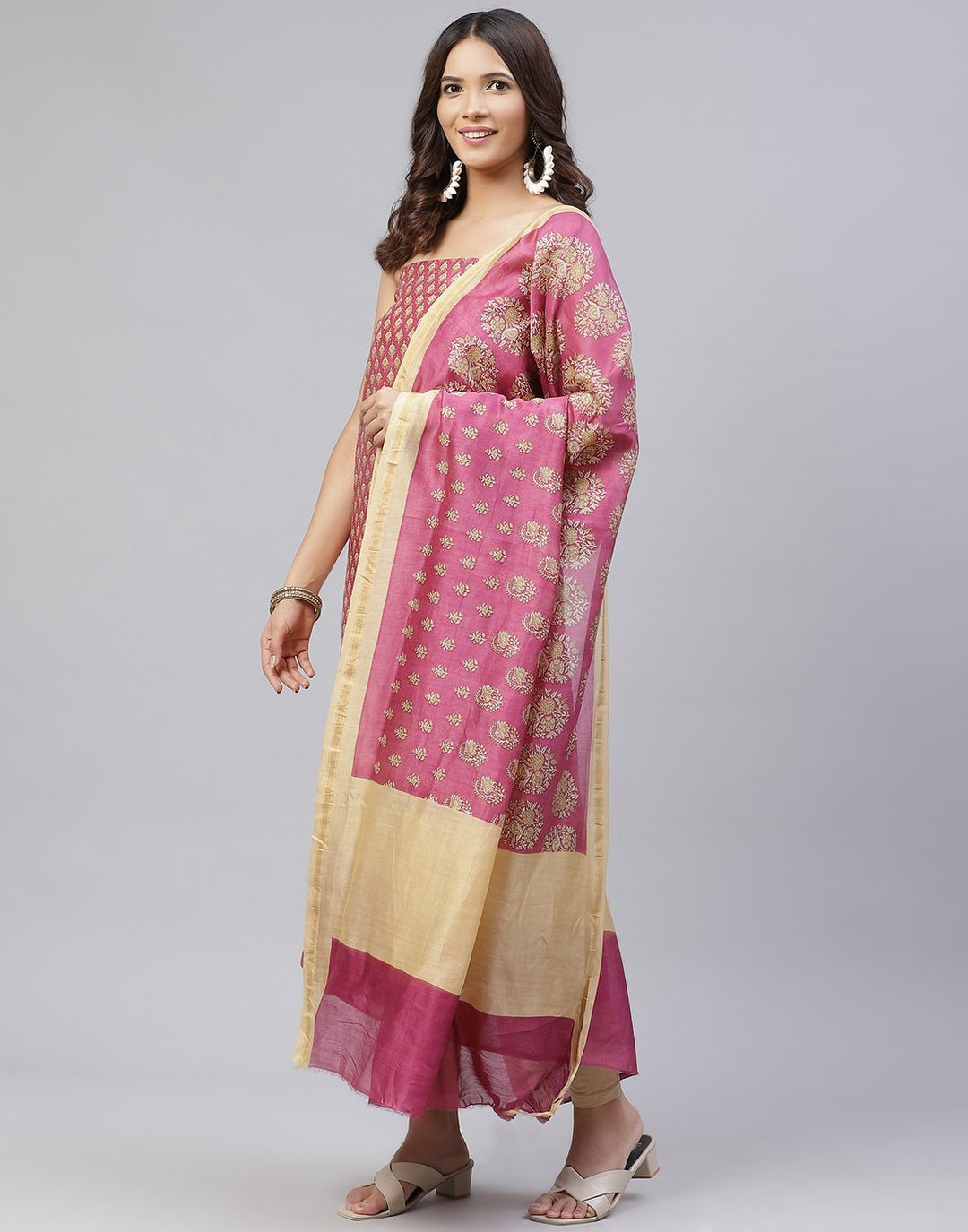 Fine Chanderi Printed Suit Piece