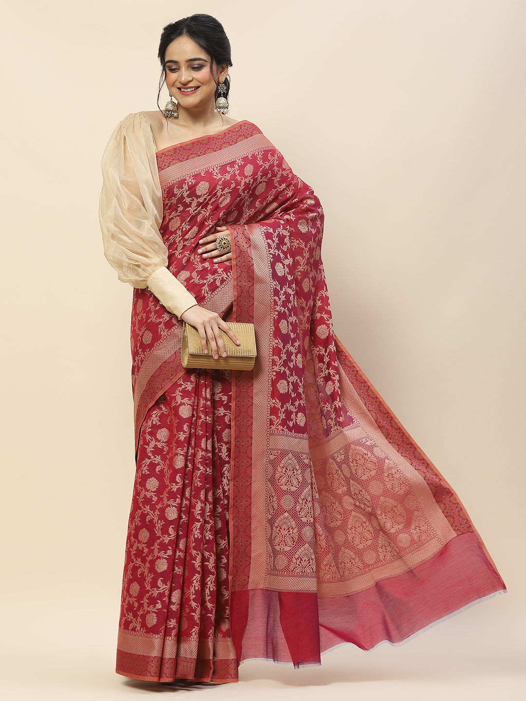 Resham Jaal Woven Cotton Saree