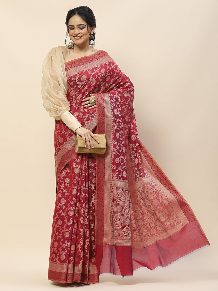 Resham Jaal Woven Cotton Saree