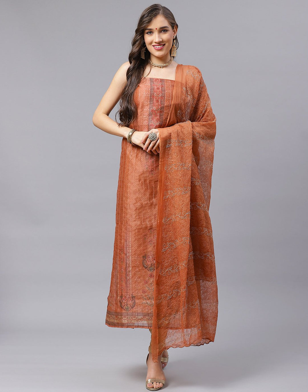 Chanderi Embroidered Suit Piece